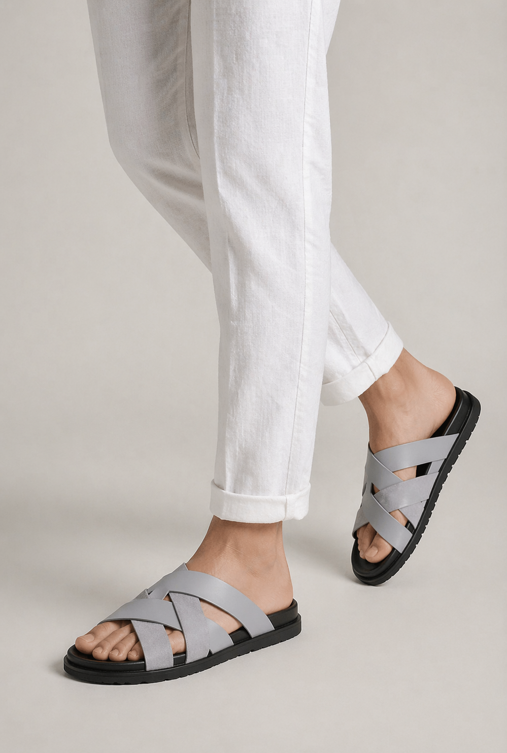 Palermo Leather Sandal Gray