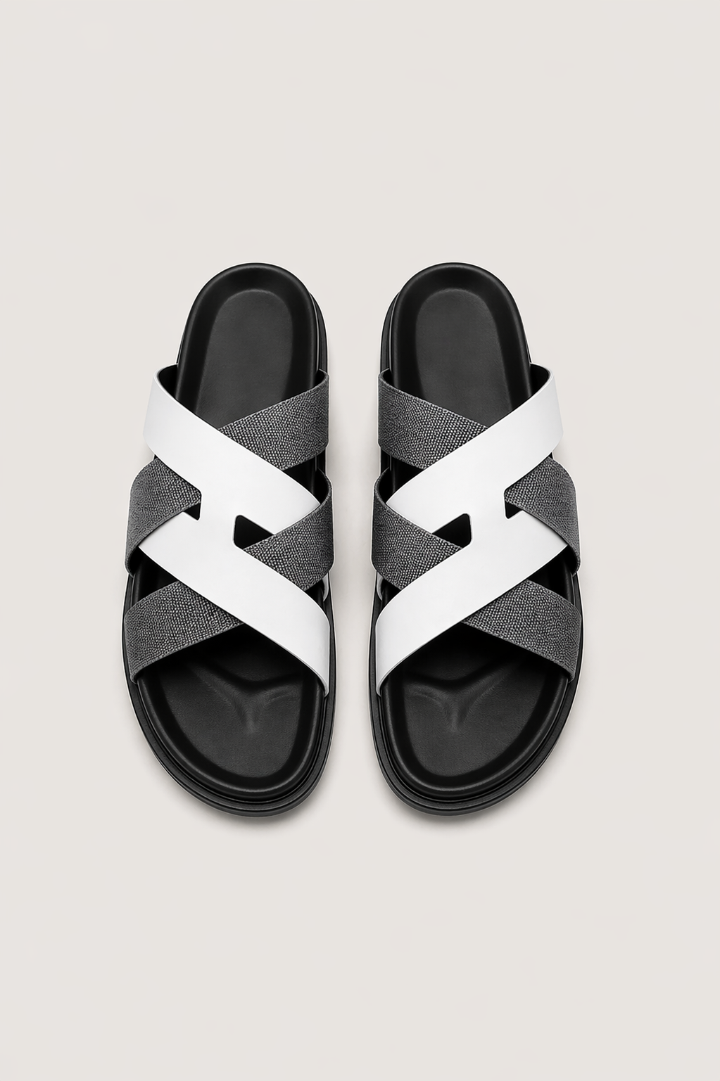 Palermo Leather Sandal White Silver