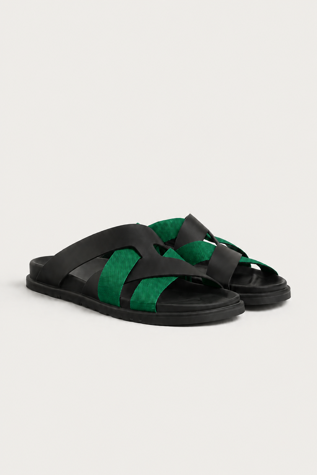 Palermo Leather Sandal Green Black