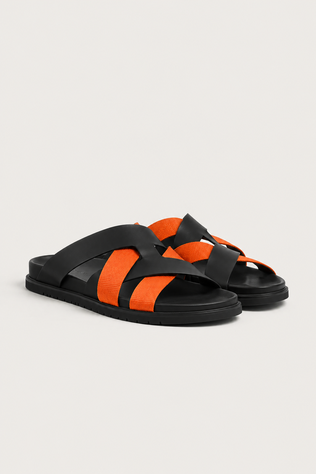 Palermo Leather Sandal Orange Black