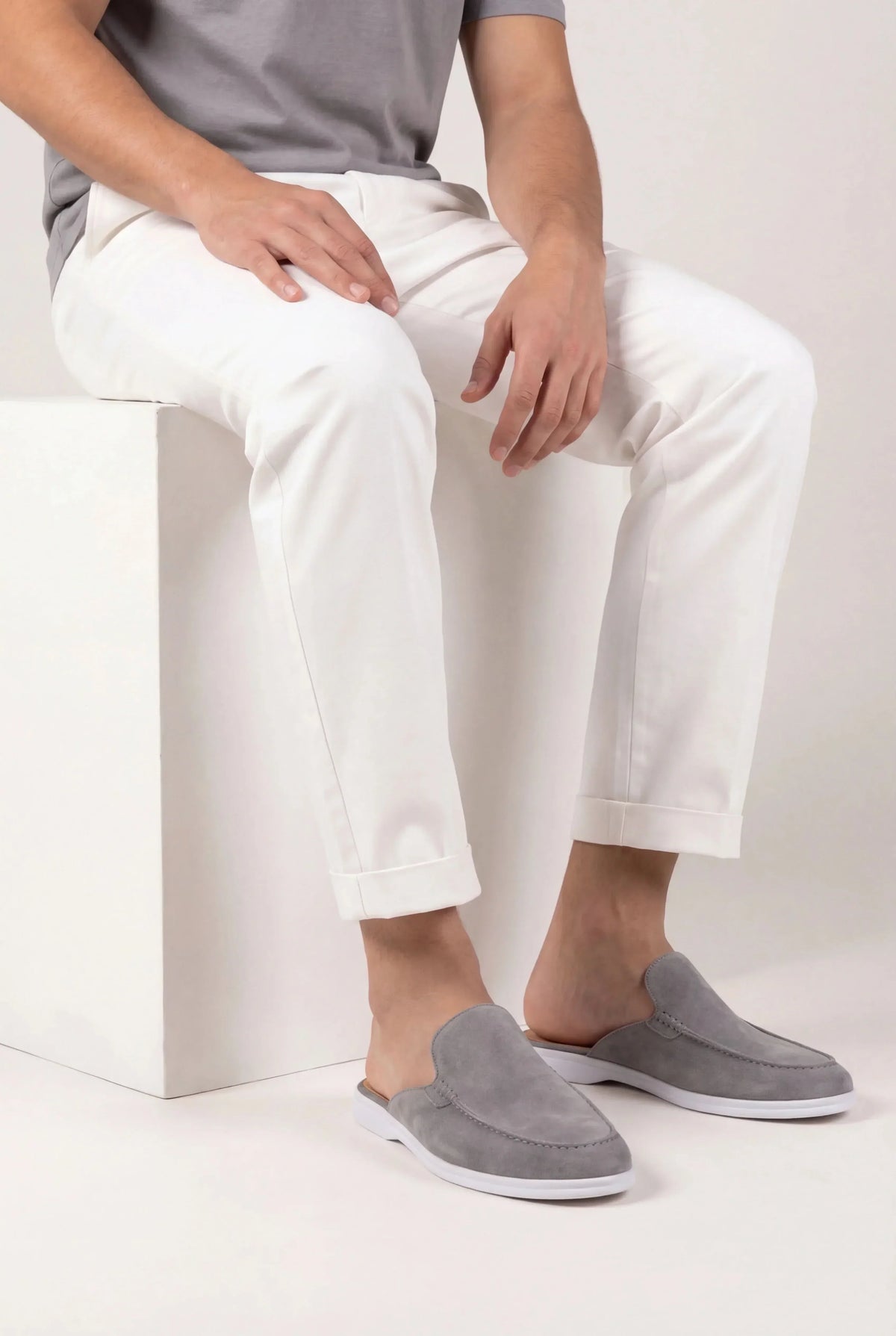Grey Yacht Suede Mule
