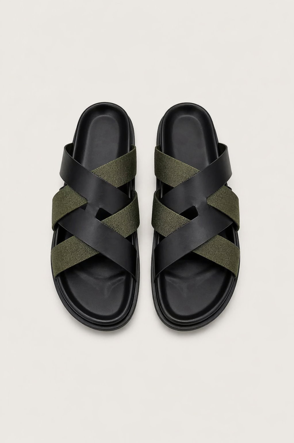 Palermo Leather Sandal Olive Black
