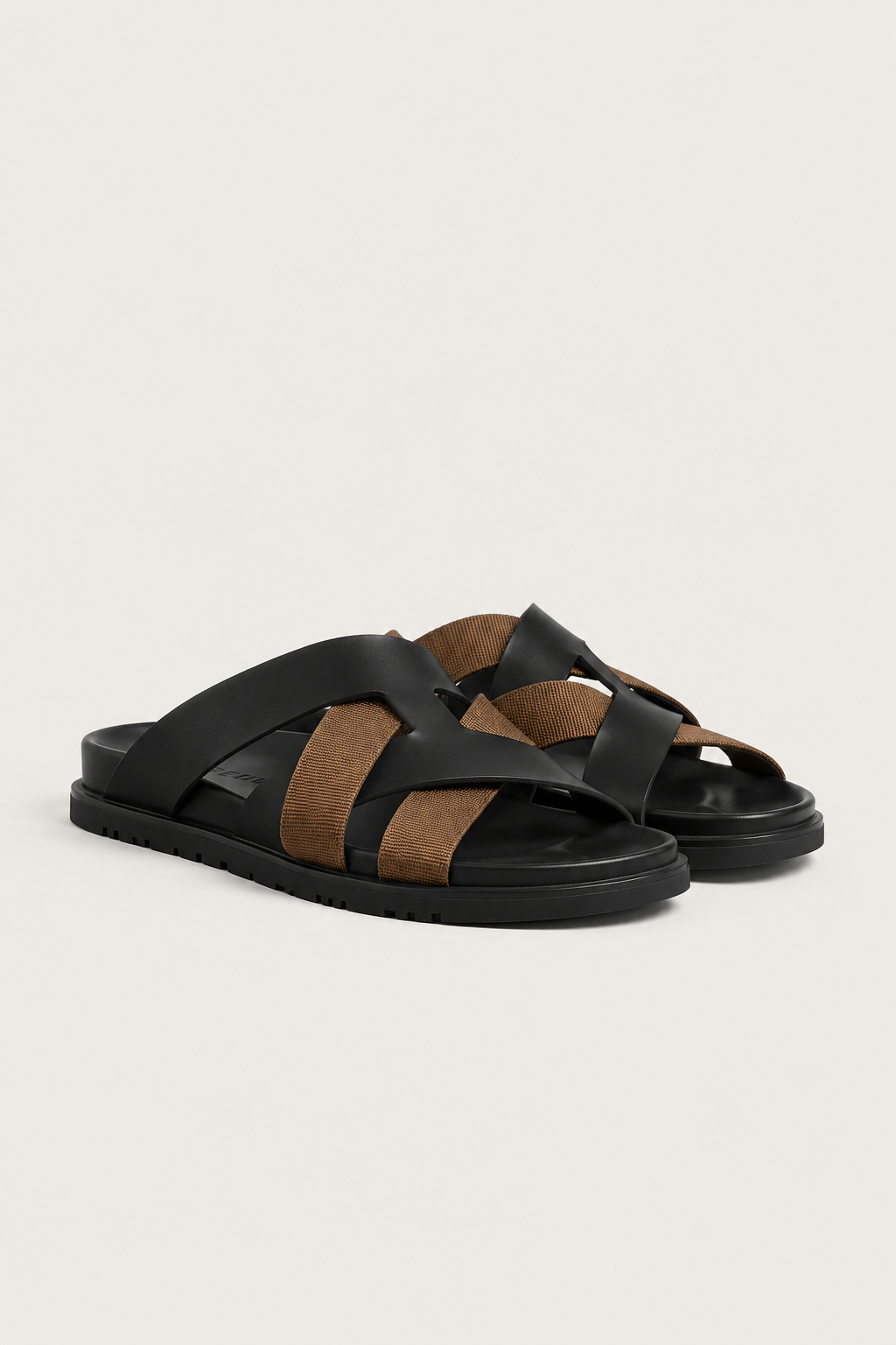 Palermo Leather Sandal Black Brown