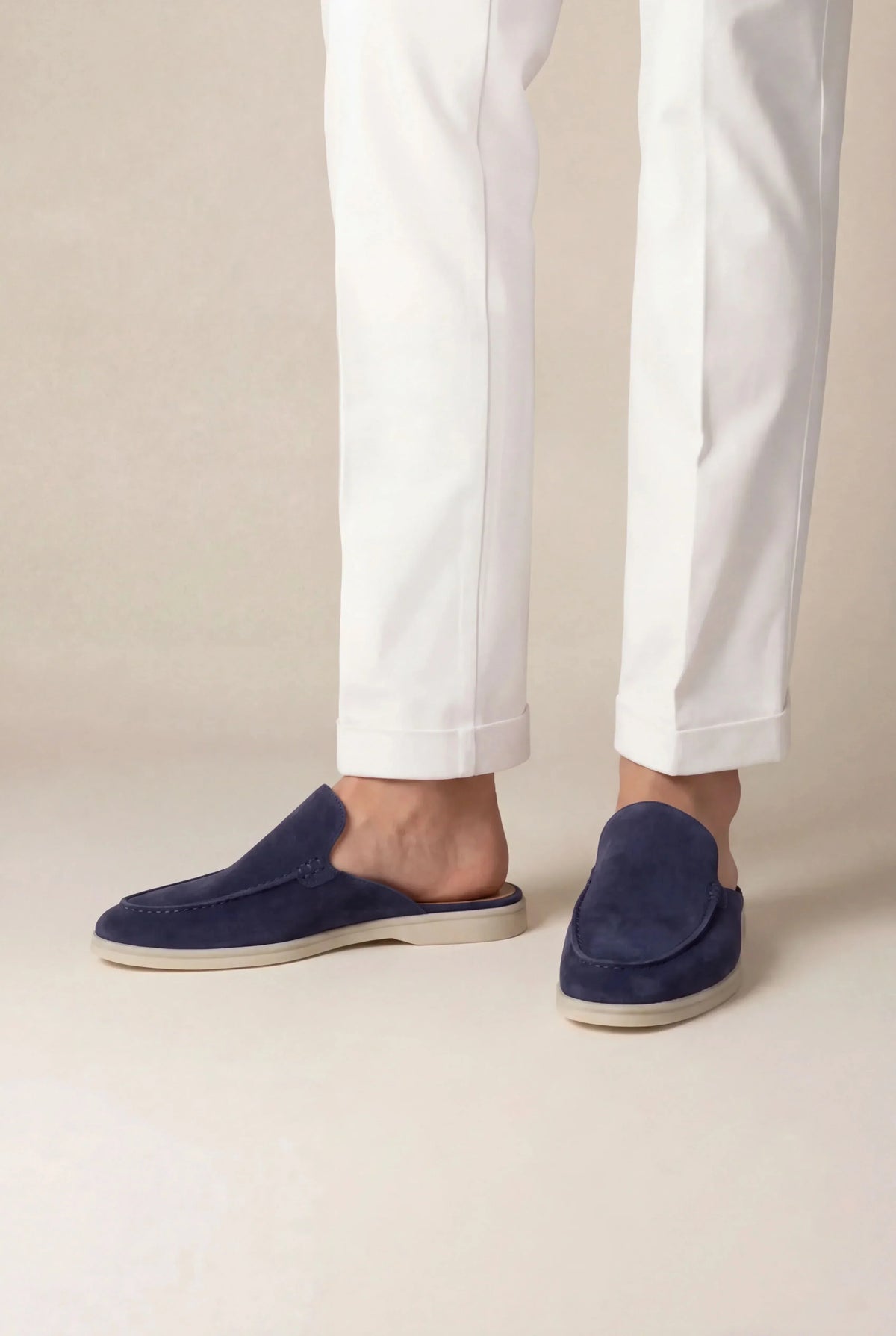 Navy Yacht Suede Mule